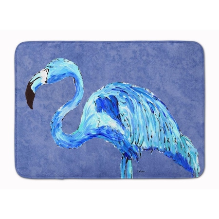 Carolines Treasures Flamingo On Slate Blue Machine Washable Memory Foam Mat 8873RUG